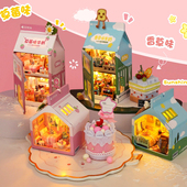 diy手工小屋微缩模型小房子创意迷你拼装 室内玩具立体礼物送女友