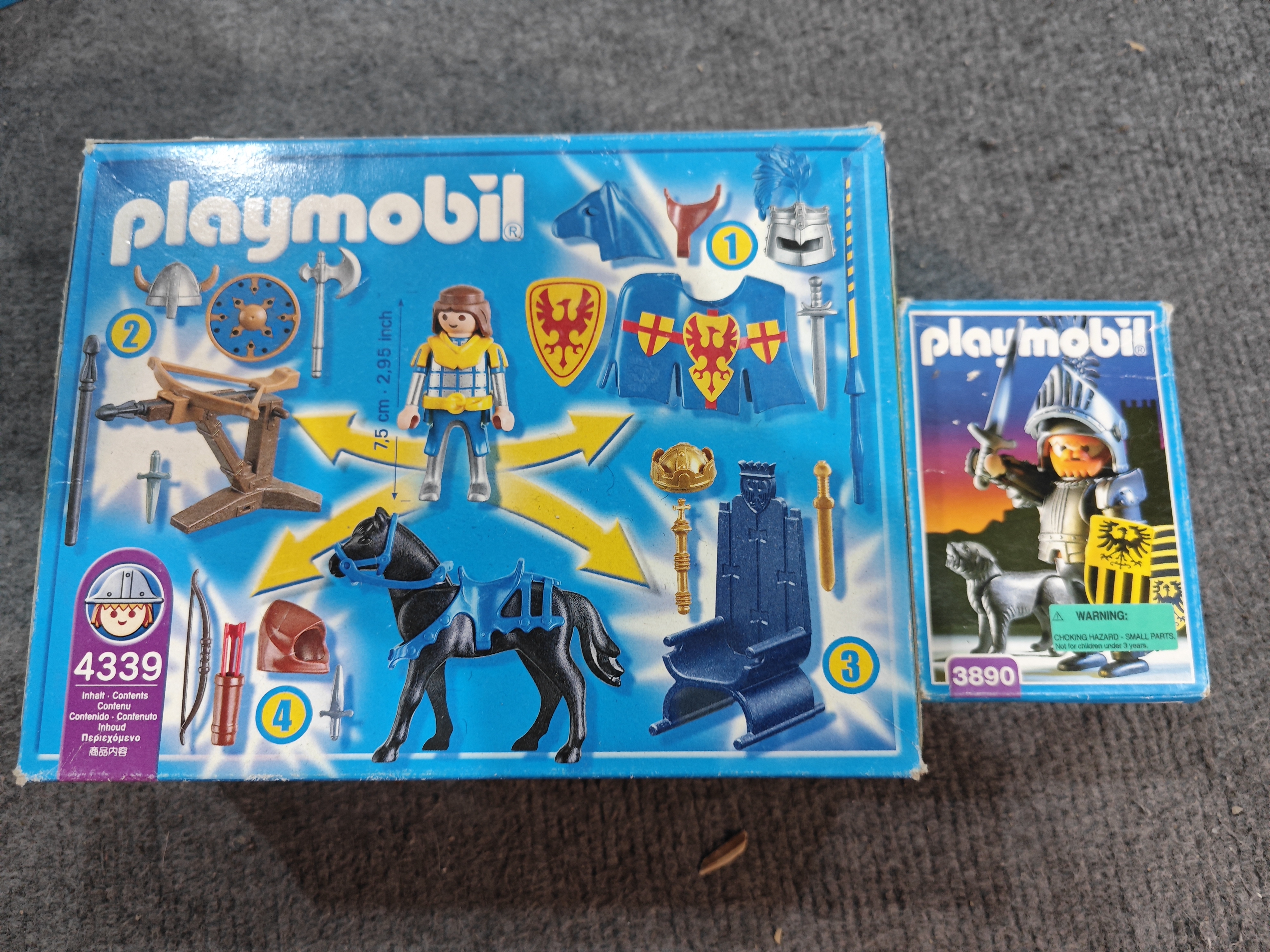 现货 摩比世界 4339多变男孩 骑士4合1 3890黑鹰骑士+狼狗 人偶