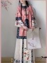 壹拾柒 满满 清汉女复原对襟圆领古董民族服装 重工印花马面秋款