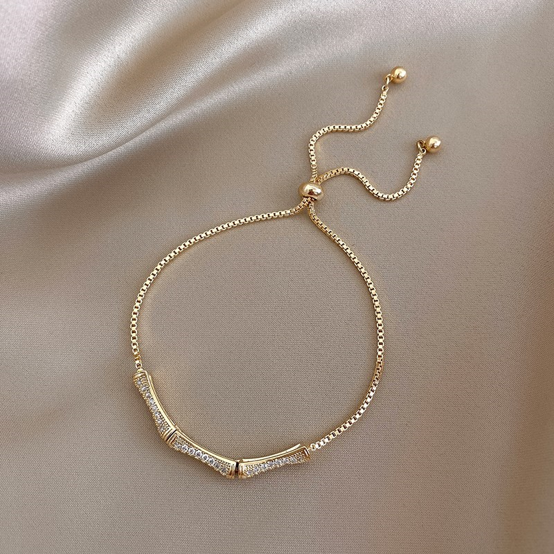 奥特莱斯撤柜清仓捡漏特价18K金金色竹节手链手环手饰女配饰