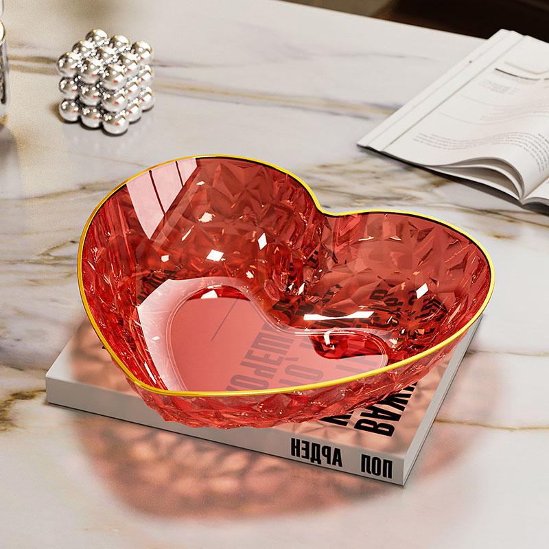 乔迁婚庆红色金边爱心水果盘