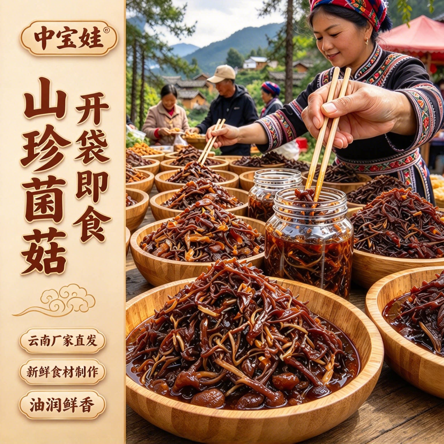 中宝娃 山珍2kg 鸡枞菌 青头菌 牛肝菌 松茸菌 商用批发 价格实惠