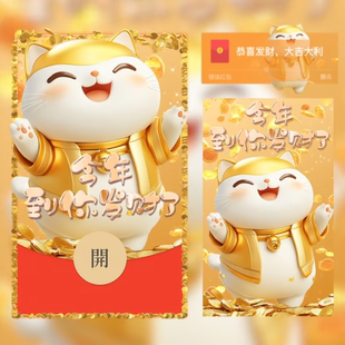 2025新暴富款招财猫微信红包封面序列号祝福表白VX动态皮肤领取码