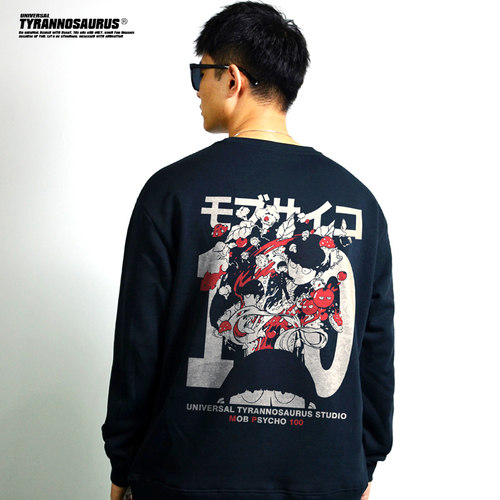 印花潮牌灵能圆领卫衣长袖