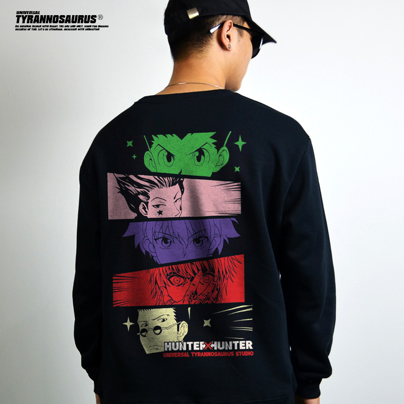 印花潮牌全职猎人圆领卫衣长袖