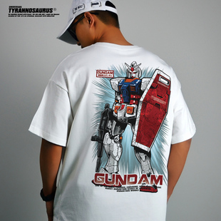 暴龙工作室日系动漫元祖高达GUNDAM联名白色短袖T恤插画印花包邮