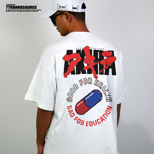 日系动漫潮牌自制原创联名阿基拉短袖T恤男女夏季重磅纯棉240克