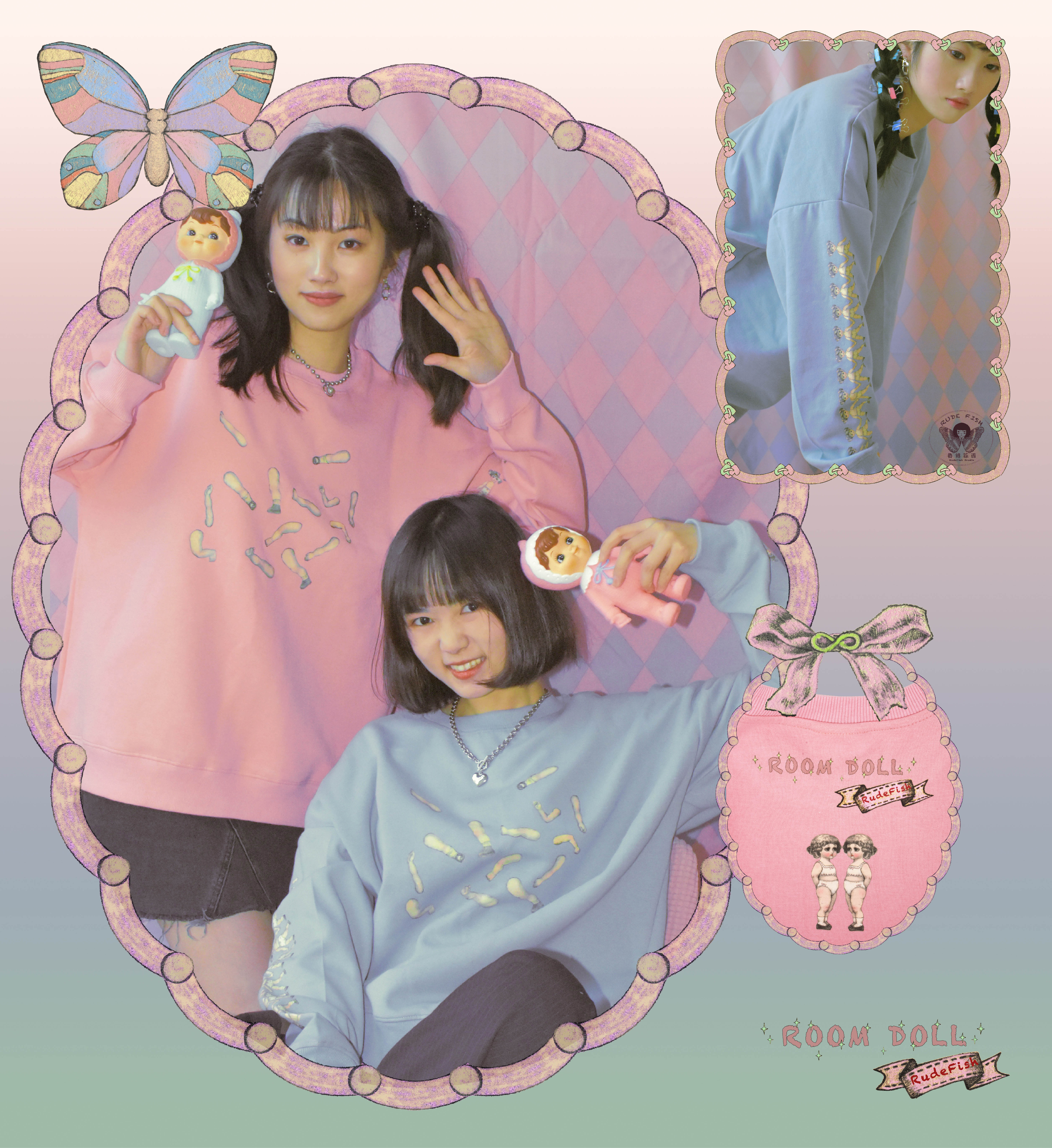 插画印花秋冬原创设计圆领卫衣