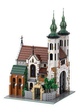 【高砖零件】购物中心圣安德鲁教堂建筑MOC-124447拼装积木玩具