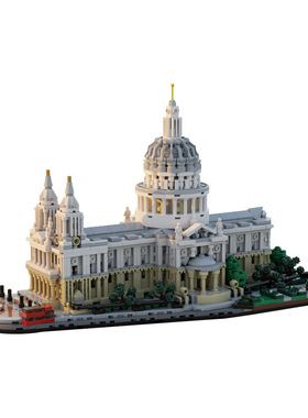 【高砖零件】圣保罗大教堂1:800建筑模型MOC-186434拼装积木玩具