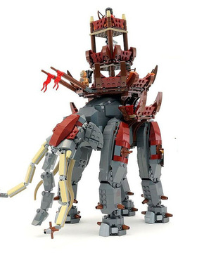 魔戒指环王穆马基尔猛犸象大象战象模型MOC-12659拼装积木玩具