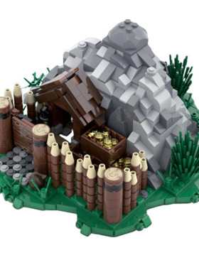 游戏魔兽世界金矿矿场矿山采矿建筑模型MOC-57641拼装积木玩具