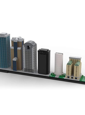 德克萨斯州达拉斯天际线酒店博物馆银行MOC-63760拼装积木玩具