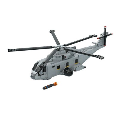 英国AW101梅林多用途直升机积木