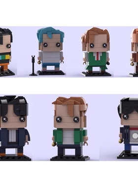 韩国男子演唱组合防弹少年团BTS方头人仔MOC-76656拼装积木玩具