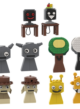 【高砖零件】ROBLOX音乐游戏节奏盒子精灵人仔玩偶拼装积木玩具