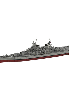 美国密苏里号战列舰BB-63战列舰军事模型MOC拼装积木玩具