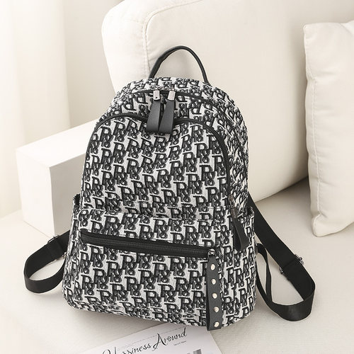 休闲女双肩包防水牛津布背包