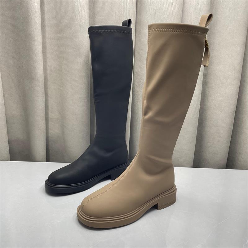 处理网红骑士靴女2024秋冬新款长筒靴不过膝女加绒高筒靴厚底长靴