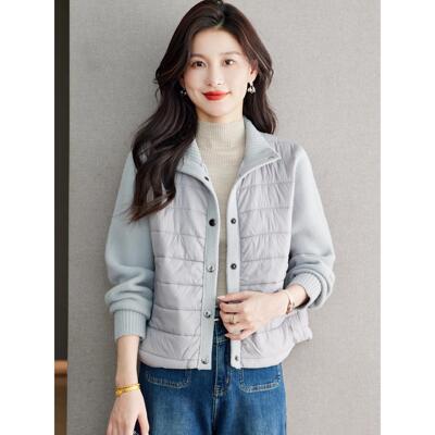 棉服女款2025秋冬季新款今年流行爆款厚拼接夹棉外套女短款开衫