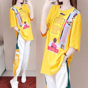 胖东来休闲运动套装女潮牌夏天网红时尚时髦鬼步舞衣服两件套宽松