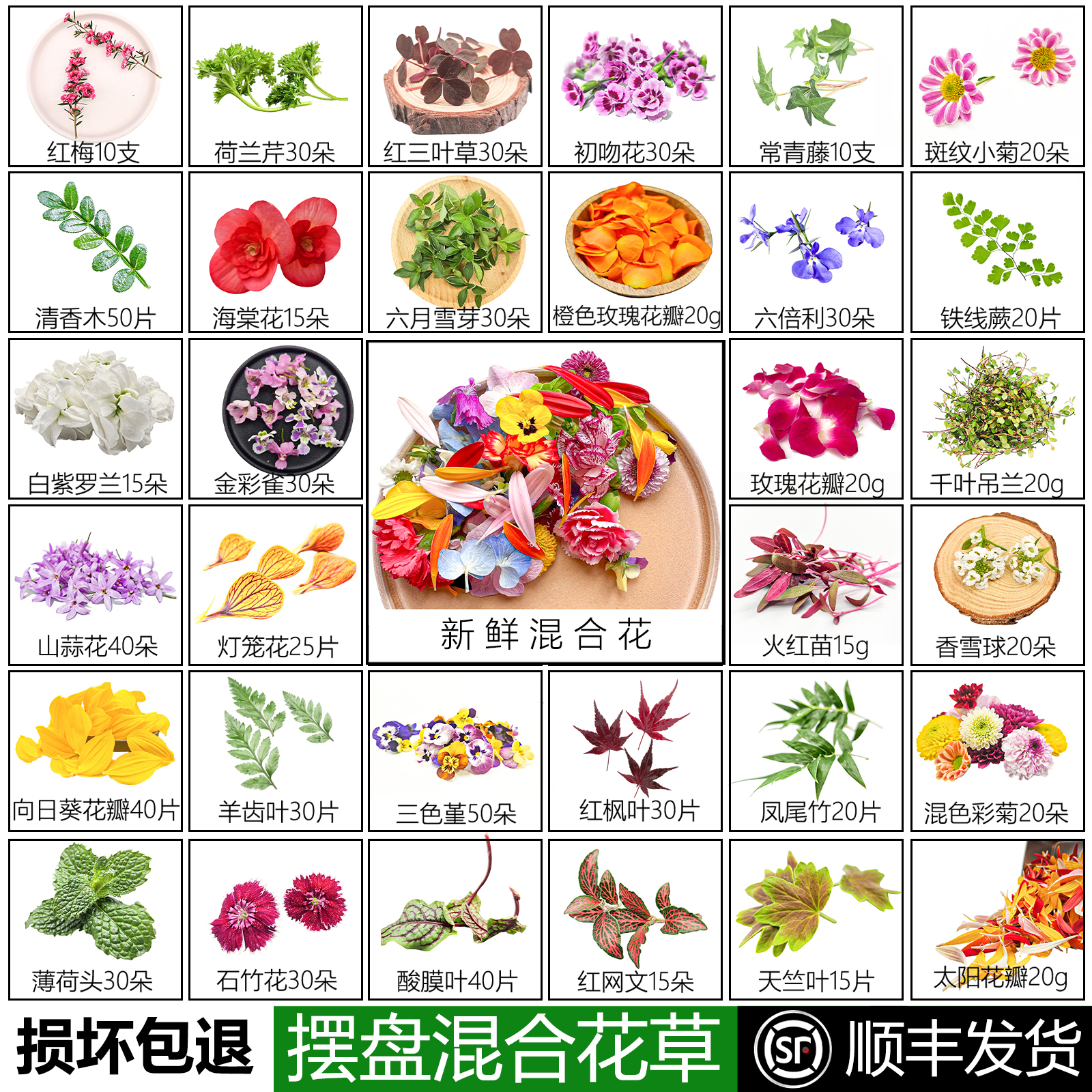 新鲜摆盘花草餐厅摆盘装饰花草