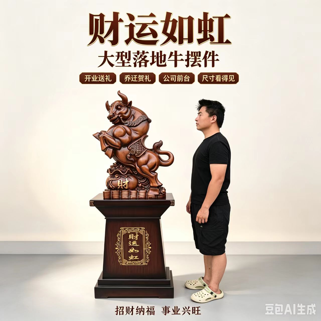 牛气冲天公司大堂招财落地摆件