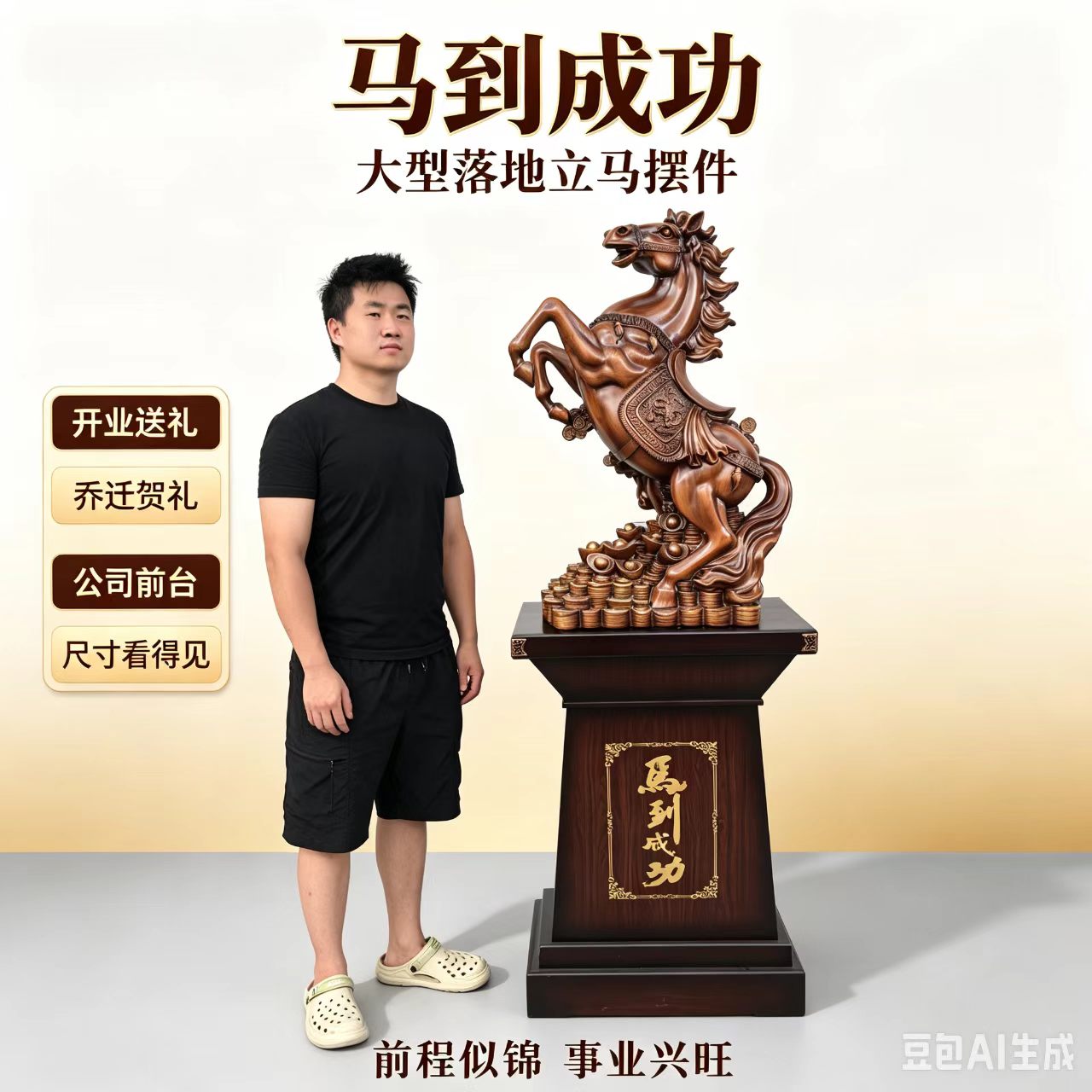 马到成功落地摆件开业乔迁贺礼
