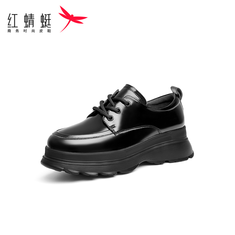 红蜻蜓真软皮单鞋女新款春秋季低跟浅口软底工作鞋小皮鞋断码清仓