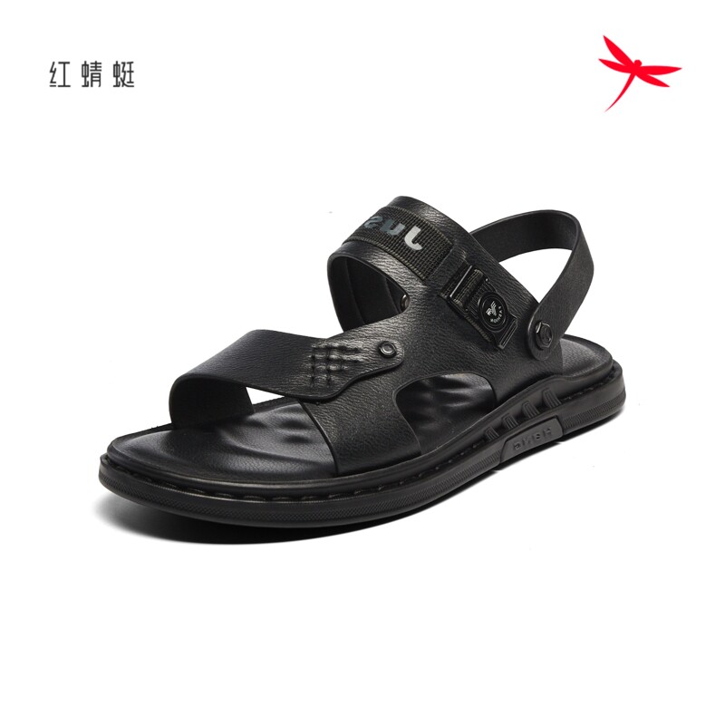 红蜻蜓男士凉鞋夏季正品男鞋中老年人爸爸鞋子软底凉皮鞋断码清仓
