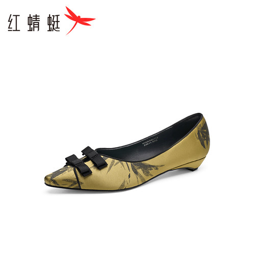 红蜻蜓女鞋通勤小皮鞋 正品豆豆鞋一脚蹬单鞋休闲乐福鞋 断码清仓