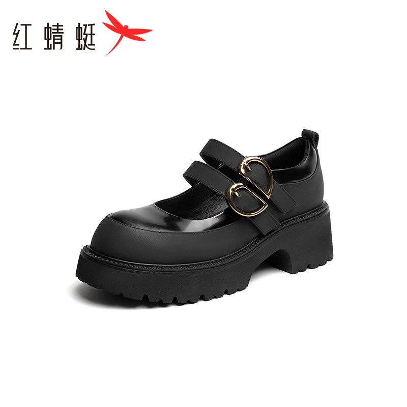 红蜻蜓女鞋春季新款一字带时尚平底鞋舒适平跟鞋女单鞋 断码清仓