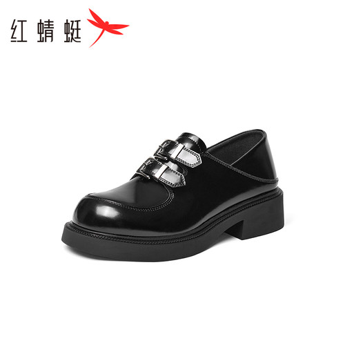 红蜻蜓女鞋春秋妈妈鞋单鞋真皮