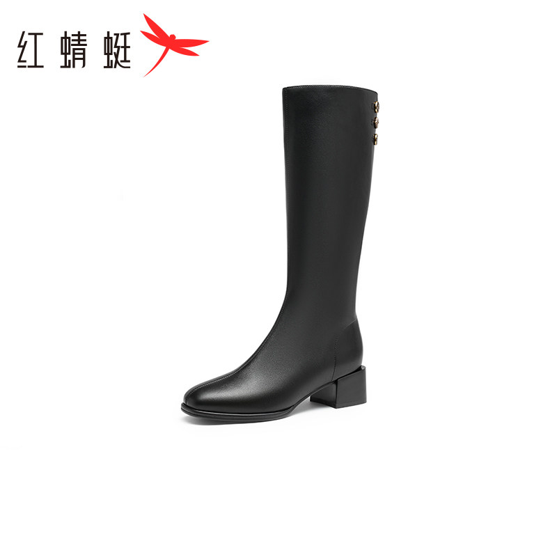 红蜻蜓女鞋秋冬款冬新款长筒靴女