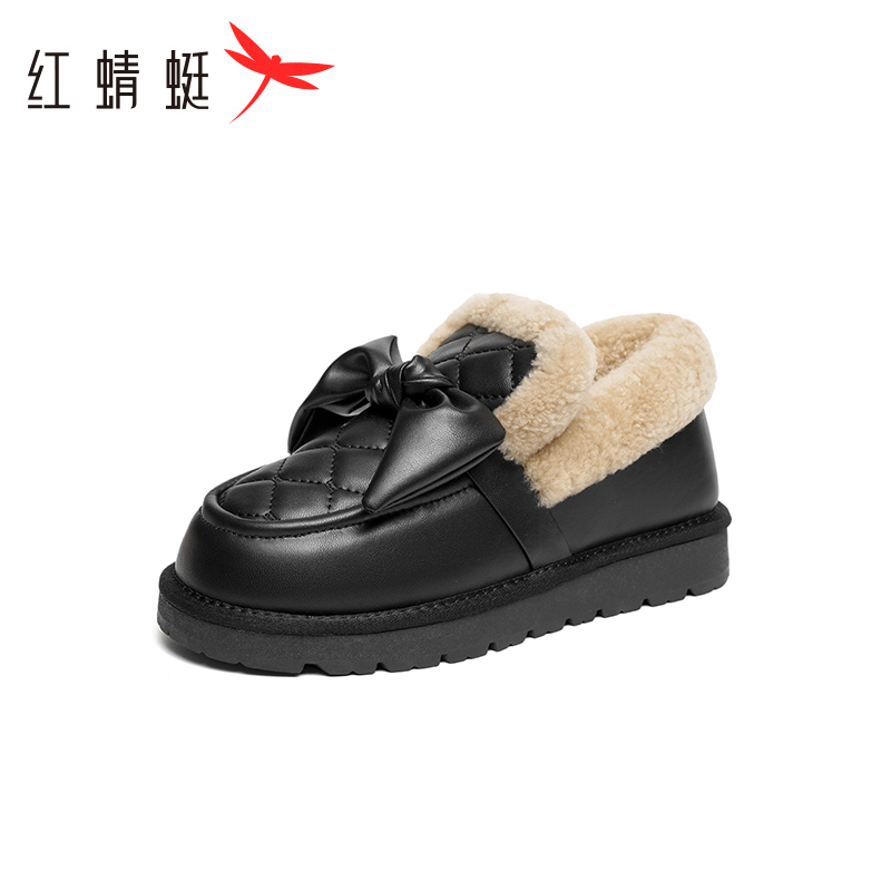 红蜻蜓女鞋新款正品时尚潮流高帮加绒保暖舒适休闲女鞋子断码清仓