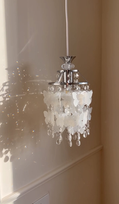 贝壳水晶法式浪漫床头阳台吊灯