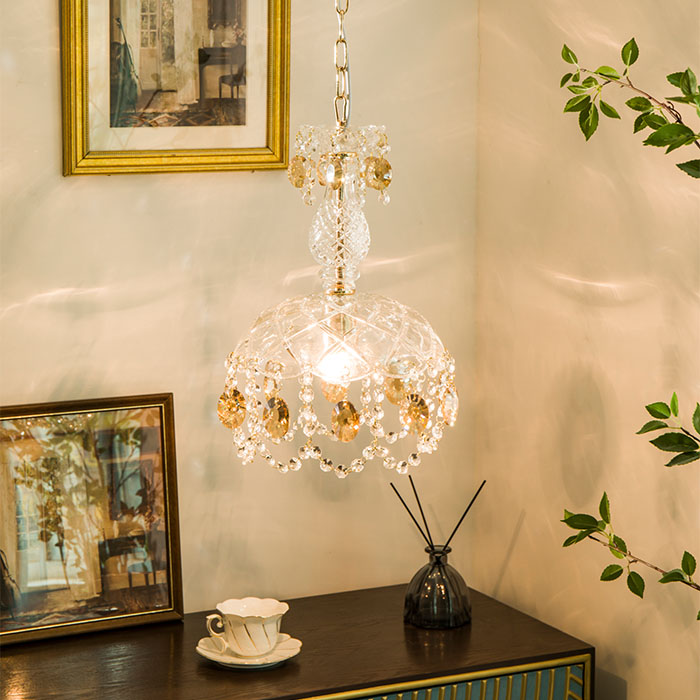 法式复古美式中古玻璃水晶吊灯