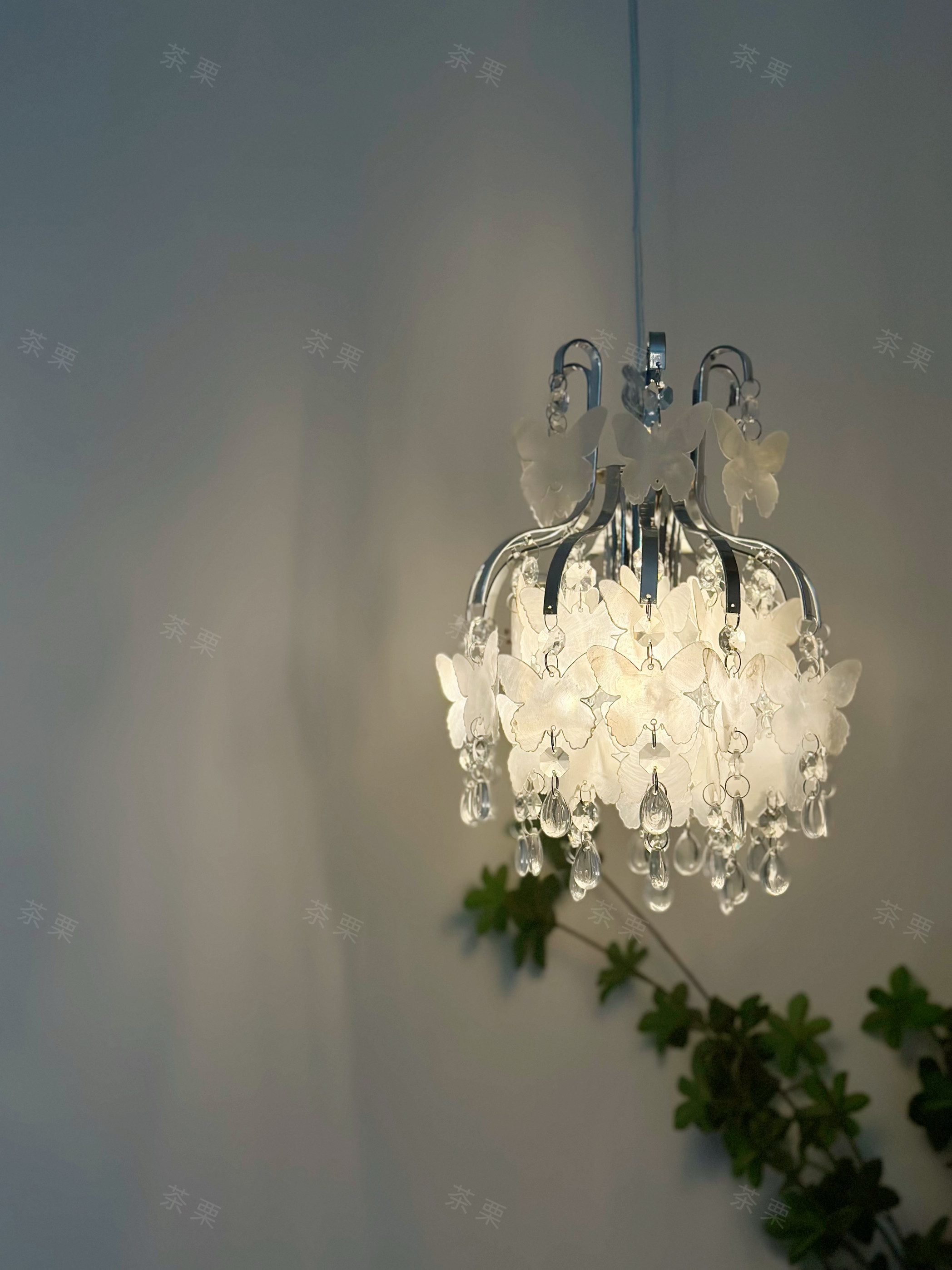 茶栗法式中古吊灯美式复古蝴蝶贝壳风铃灯过道玄关水晶灯阳台床头,家装灯饰光源,床头/玄关/吧台/过道吊灯,淘宝优惠券,粉丝福利购,淘宝优惠卷