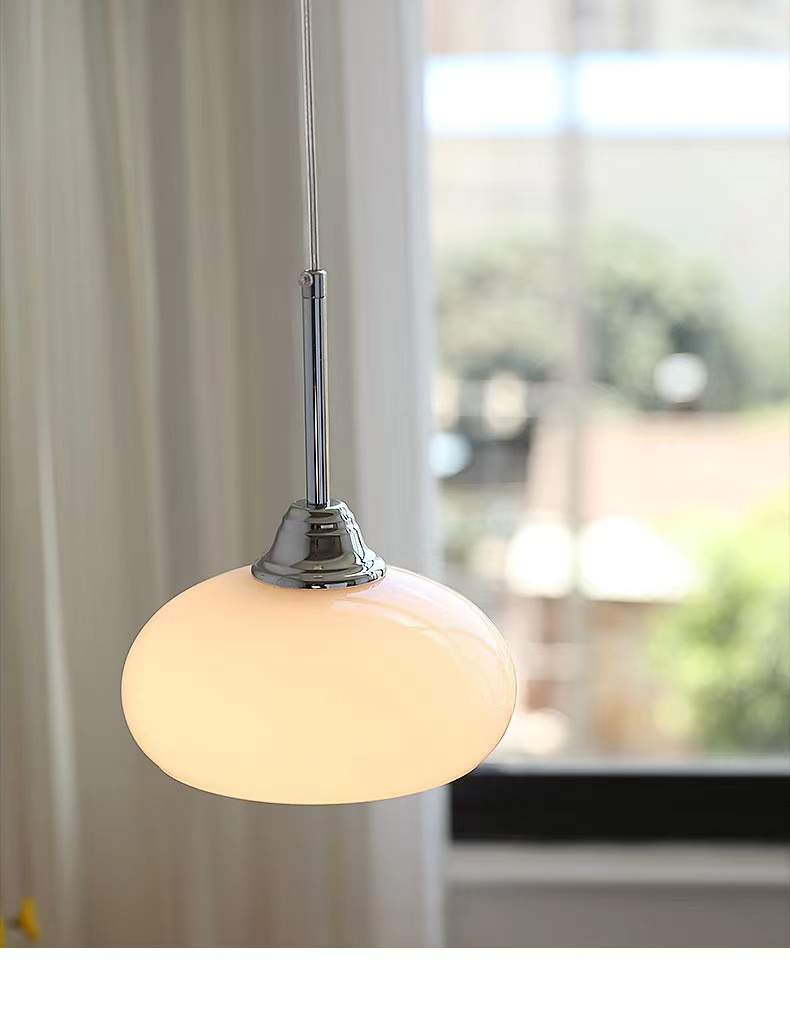 玻璃包豪斯复古北欧餐厅床头吊灯