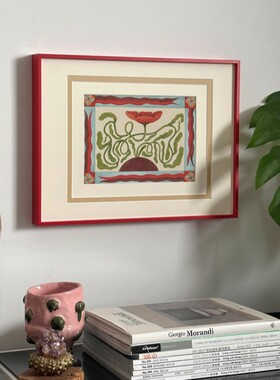 《禧花满园》中古风客厅装饰画法式复古卧室挂画高级感艺术壁画