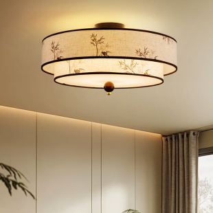 书房间灯中国风 绘楼梯过道灯泡款 极简宋式 美学卧室灯吸顶灯新中式