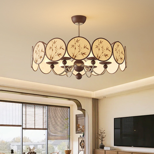 宋氏美学风格 复古印花布艺卧室餐厅全屋灯具 吊灯客厅灯中古风法式