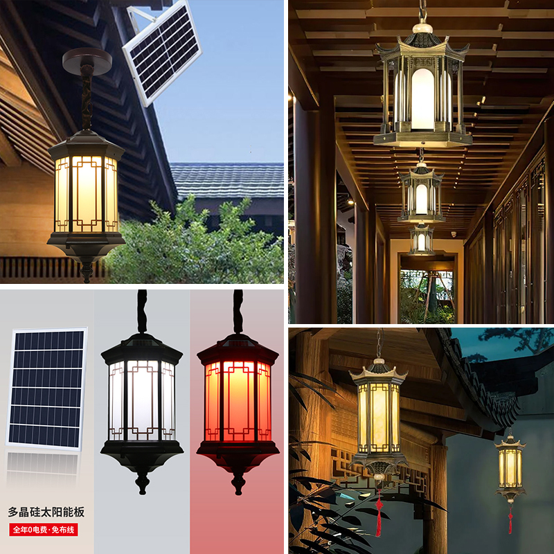 房古建筑走廊门头宫廷灯徽派