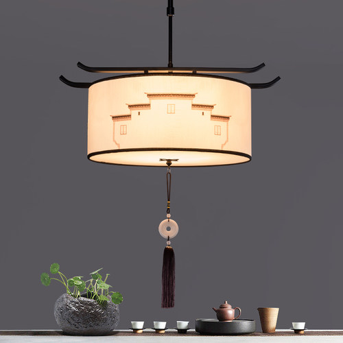 新中式餐厅吊灯宋式美学仿古阁楼