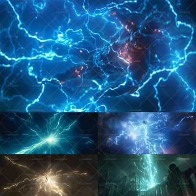 262组电流闪电雷电影视特效合成4K高清视频素材