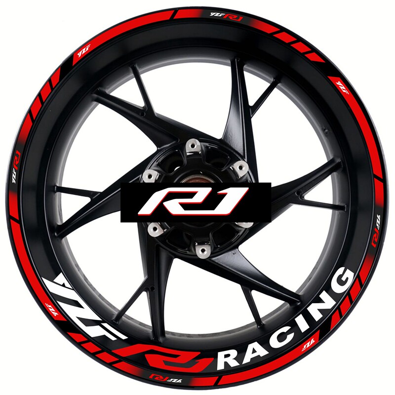 适用于雅马哈YZF600 R1 R6轮毂个性改装轮圈钢圈反光防水贴花贴纸