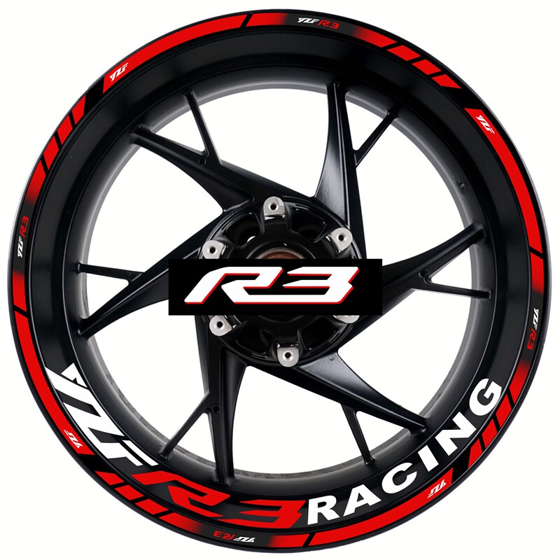 适用于雅马哈YZF600 R1 R3 R6轮毂个性改装轮圈钢圈反光防水贴花