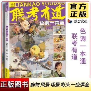 联考有道色调一本通 2023彦和文化罗浩色彩静物风景头像水粉基础教程黑白色稿变调练习概括场景写生组合完整稿美院艺考高考色彩
