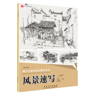青少年读物 青少年美术技法辅导丛书2017 风景画 风景速写 基础知识 正版 安徽美术出版 临摹 赵锦杰主编 书籍 社 范画练习 速写技法