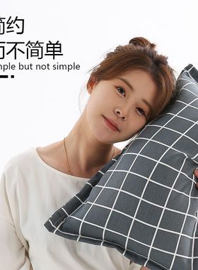 全荞麦壳老粗布枕头成人家用枕天然植物枕芯护颈助睡眠枕套可拆